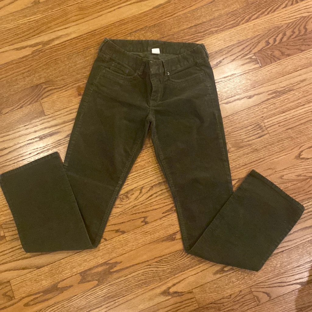 Jcrew Olive Green Corduroy Boot Cut Pants
